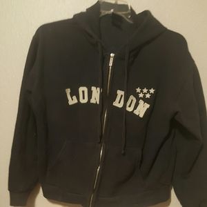 Blue Marlin Black Zip-up London Hoodie